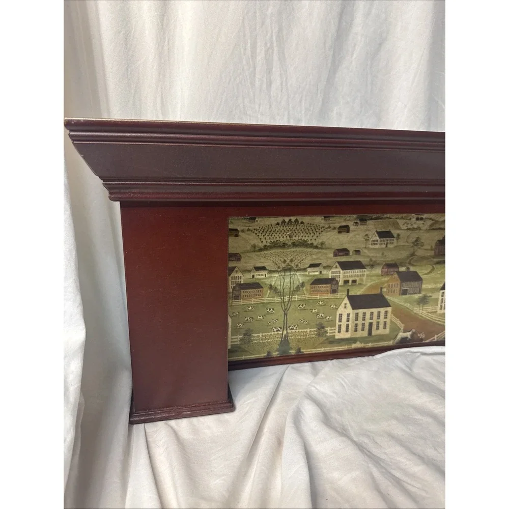 Vintage Cherry Mantle Shelf Dan Coble Folk Art Americana Equestrian Cottagecore